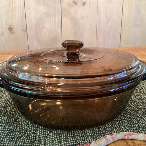 Anchor ovenware round amber - anchor,